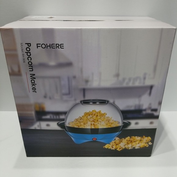 Popcorn Machine Hot Oil Popcorn Popper 6 Quart 28 Cup Fast Electric Blue NIOP - Picture 1 of 11